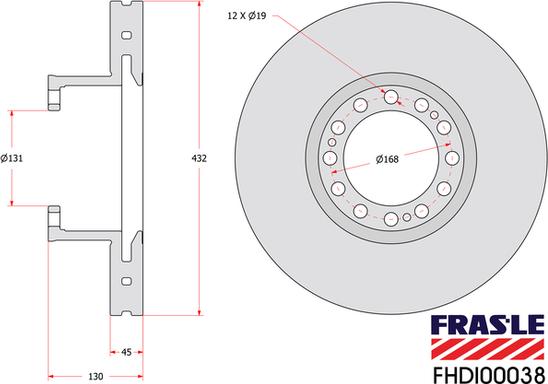 FRAS-LE FHDI00038 - Гальмівний диск avtolavka.club