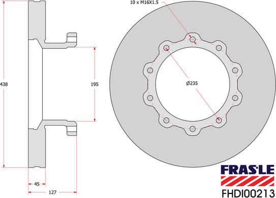 FRAS-LE FHDI00213 - Гальмівний диск avtolavka.club