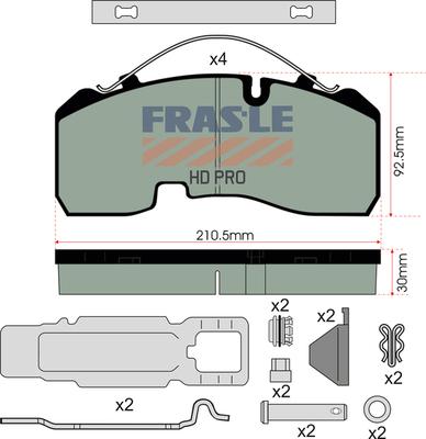 FRAS-LE PD/142-K023-HD - Гальмівні колодки, дискові гальма avtolavka.club