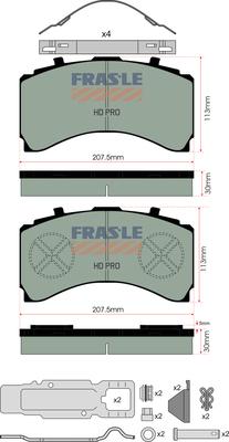 FRAS-LE PD/206-K025-HD - Гальмівні колодки, дискові гальма avtolavka.club