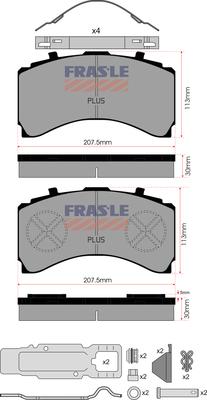 FRAS-LE PD/206-K025-PLUS - Гальмівні колодки, дискові гальма avtolavka.club