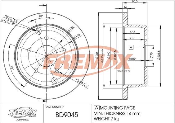 FREMAX BD-9045 - Гальмівний диск avtolavka.club