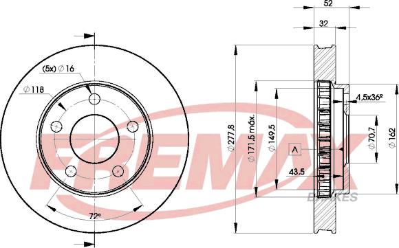 FREMAX BD-9057 - Гальмівний диск avtolavka.club