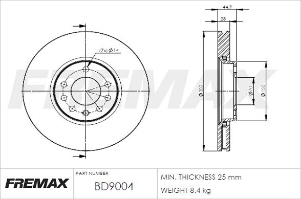 FREMAX BD-9004 - Гальмівний диск avtolavka.club