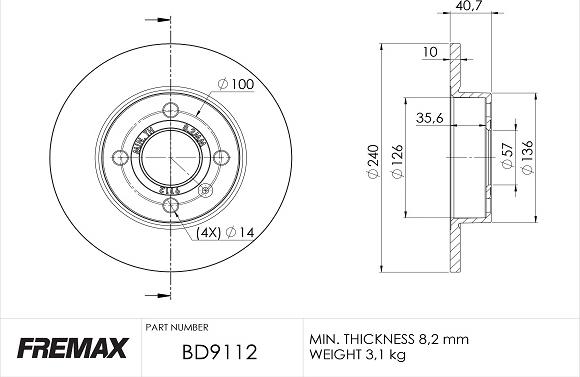 FREMAX BD-9112 - Гальмівний диск avtolavka.club