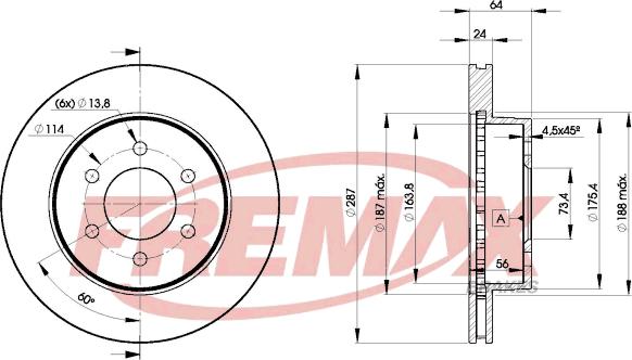 FREMAX BD-9208 - Гальмівний диск avtolavka.club