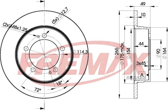 FREMAX BD-9284 - Гальмівний диск avtolavka.club