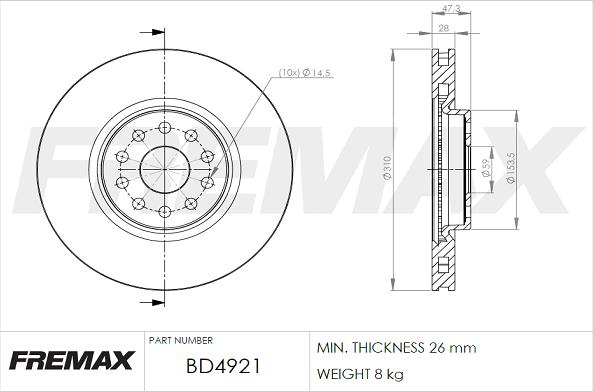 FREMAX BD-4921 - Гальмівний диск avtolavka.club