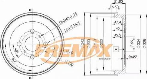 FREMAX BD-4445 - Гальмівний барабан avtolavka.club