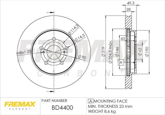 FREMAX BD-4400 - Гальмівний диск avtolavka.club