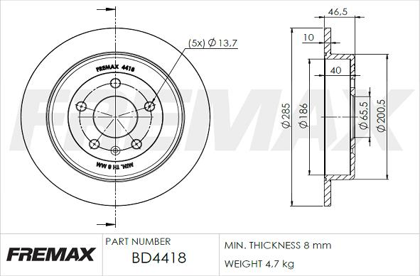 FREMAX BD-4418 - Гальмівний диск avtolavka.club