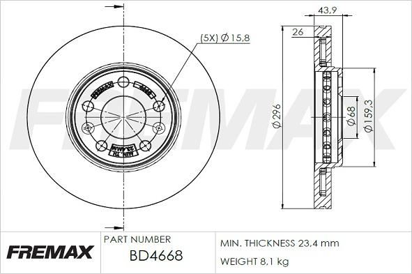 FREMAX BD-4668 - Гальмівний диск avtolavka.club