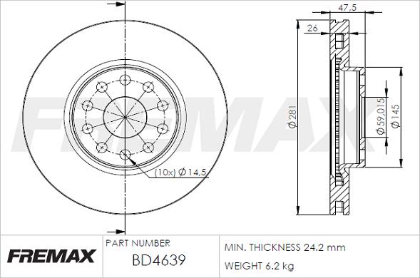 FREMAX BD-4639 - Гальмівний диск avtolavka.club