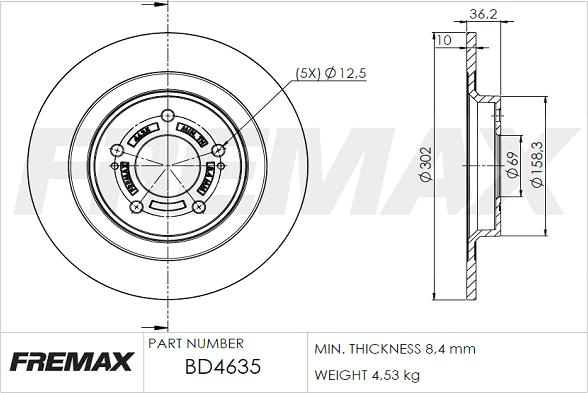 FREMAX BD-4635 - Гальмівний диск avtolavka.club