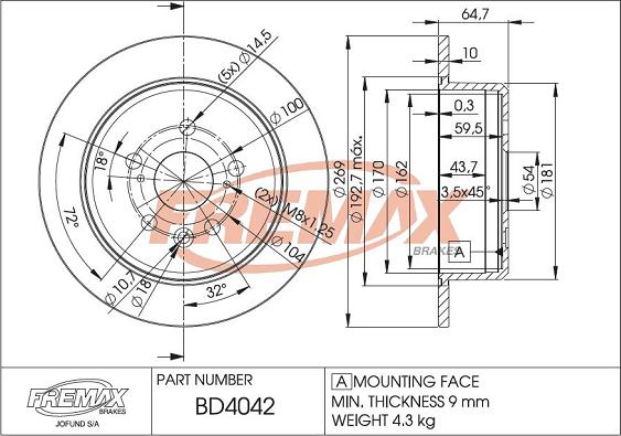 FREMAX BD-4042 - Гальмівний диск avtolavka.club