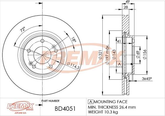 FREMAX BD-4051 - Гальмівний диск avtolavka.club