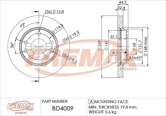 FREMAX BD-4009 - Гальмівний диск avtolavka.club