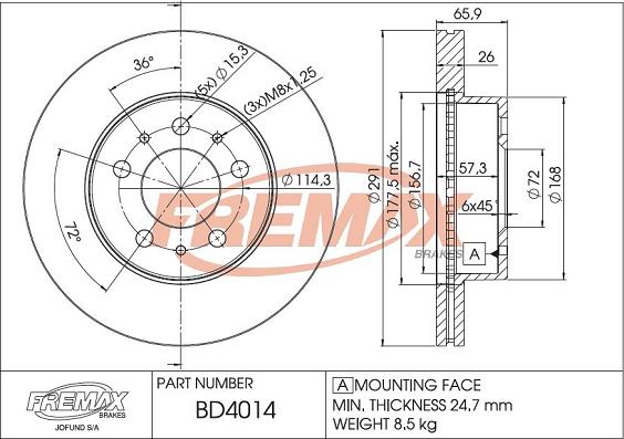 FREMAX BD-4014 - Гальмівний диск avtolavka.club