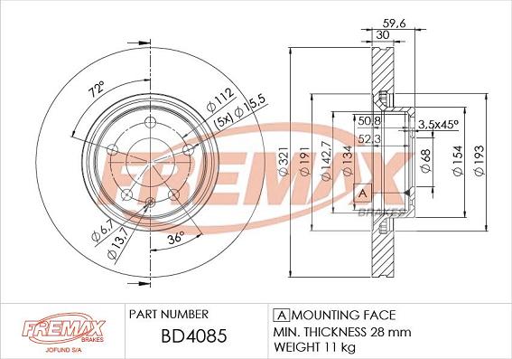 FREMAX BD-4085 - Гальмівний диск avtolavka.club