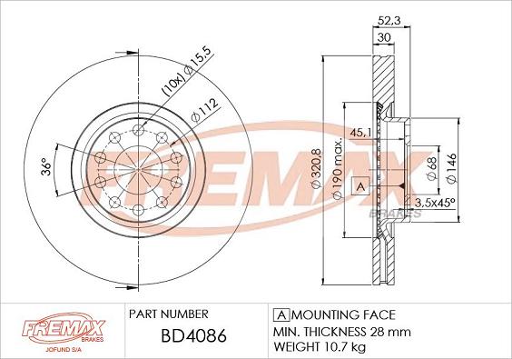 FREMAX BD-4086 - Гальмівний диск avtolavka.club