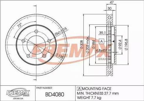 FREMAX BD-4080 - Гальмівний диск avtolavka.club