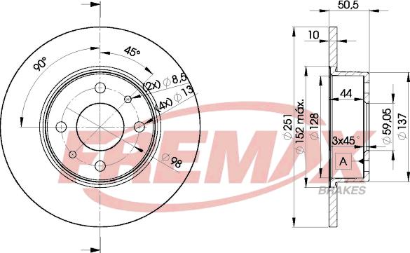 FREMAX BD-4070 - Гальмівний диск avtolavka.club