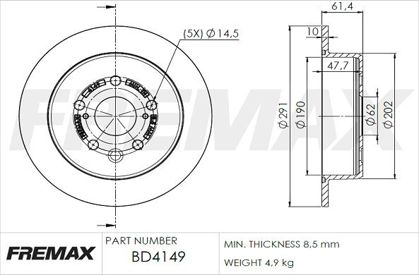 FREMAX BD-4149 - Гальмівний диск avtolavka.club