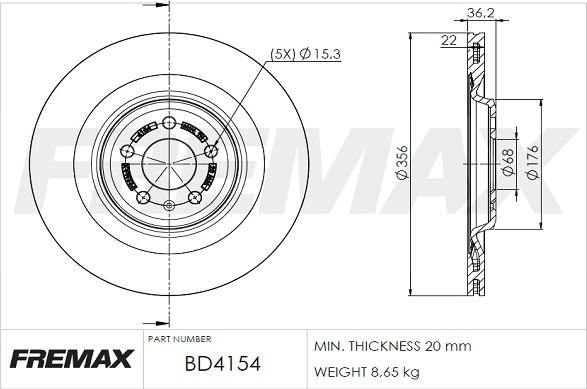 FREMAX BD-4154 - Гальмівний диск avtolavka.club