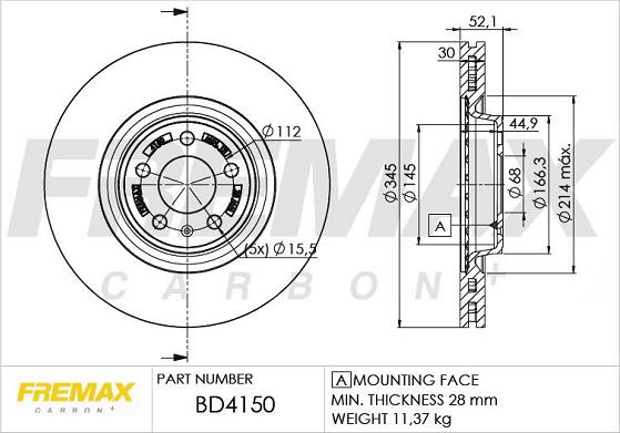 FREMAX BD-4150 - Гальмівний диск avtolavka.club