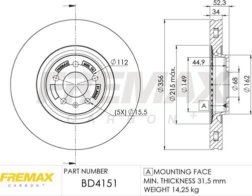 FREMAX BD-4151 - Гальмівний диск avtolavka.club