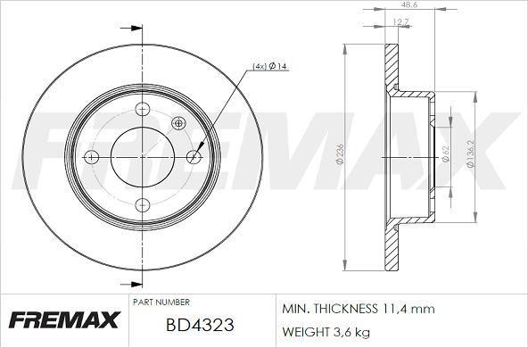 FREMAX BD-4323 - Гальмівний диск avtolavka.club