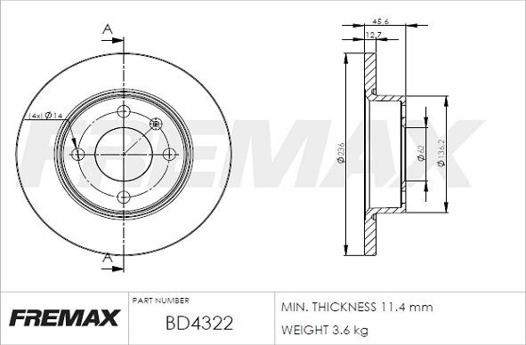 FREMAX BD-4322 - Гальмівний диск avtolavka.club