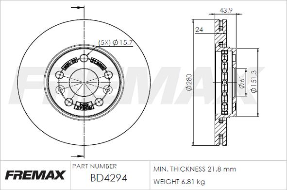 FREMAX BD-4294 - Гальмівний диск avtolavka.club