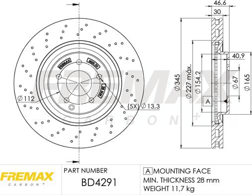 FREMAX BD-4291 - Гальмівний диск avtolavka.club