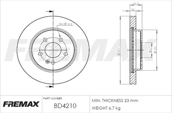 FREMAX BD-4210 - Гальмівний диск avtolavka.club