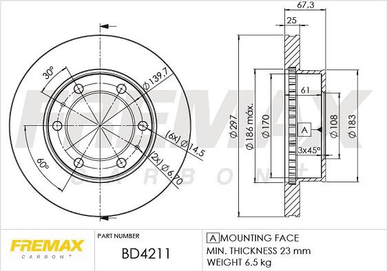 FREMAX BD-4211 - Гальмівний диск avtolavka.club