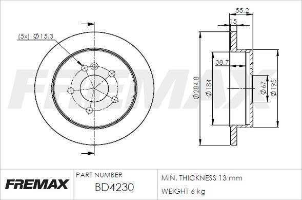 FREMAX BD-4230 - Гальмівний диск avtolavka.club