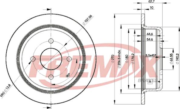 FREMAX BD-5951 - Гальмівний диск avtolavka.club