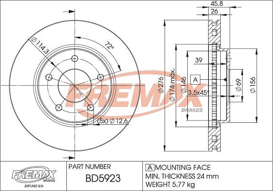 FREMAX BD-5923 - Гальмівний диск avtolavka.club