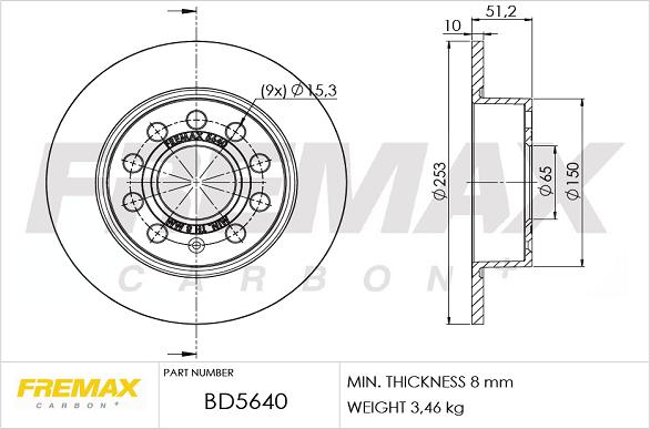 FREMAX BD-5640 - Гальмівний диск avtolavka.club