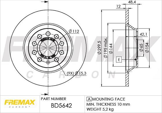 FREMAX BD-5642 - Гальмівний диск avtolavka.club