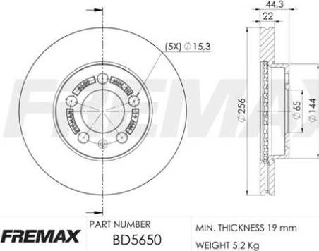 FREMAX BD-5650 - Гальмівний диск avtolavka.club