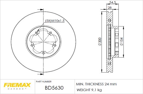 FREMAX BD-5630 - Гальмівний диск avtolavka.club