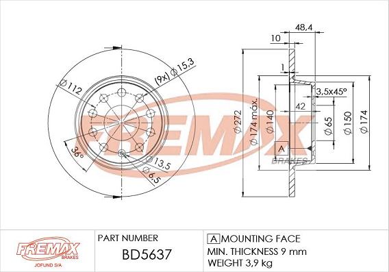 FREMAX BD-5637 - Гальмівний диск avtolavka.club