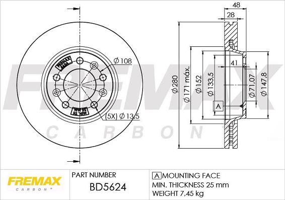 FREMAX BD-5624 - Гальмівний диск avtolavka.club