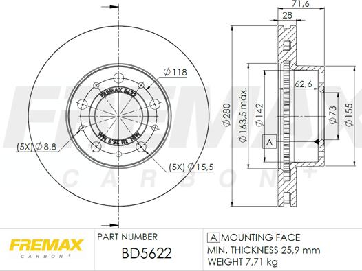 FREMAX BD-5622 - Гальмівний диск avtolavka.club