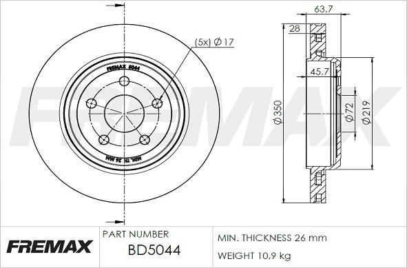 FREMAX BD-5044 - Гальмівний диск avtolavka.club