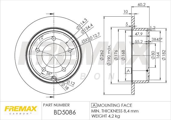 FREMAX BD-5086 - Гальмівний диск avtolavka.club