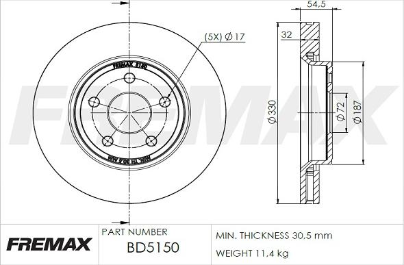 FREMAX BD-5150 - Гальмівний диск avtolavka.club