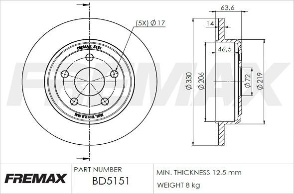 FREMAX BD-5151 - Гальмівний диск avtolavka.club